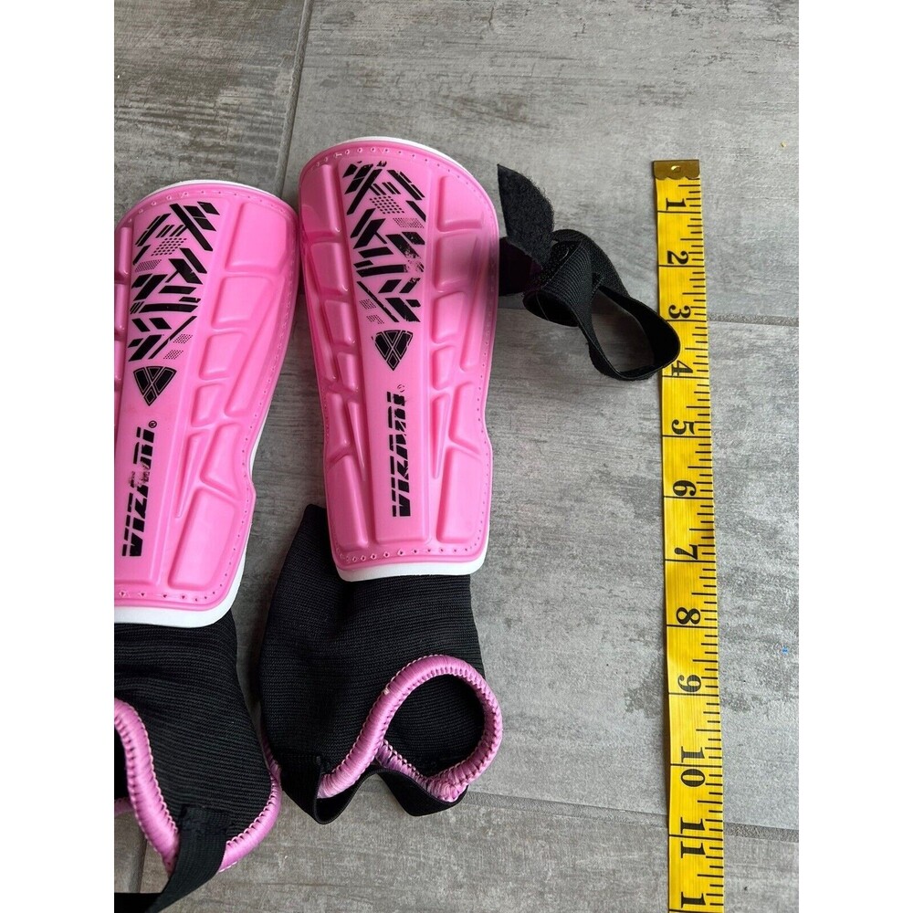 Vizari Malaga Pink Soccer Shin Guards Kids Youth Girls Adjustable Strap S 7.5" - Picture 9 of 13
